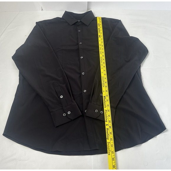 Mizzen + Main Leeward 2XL Standard Fit Solid Black Long Sleeve Button Down - Picture 4 of 8